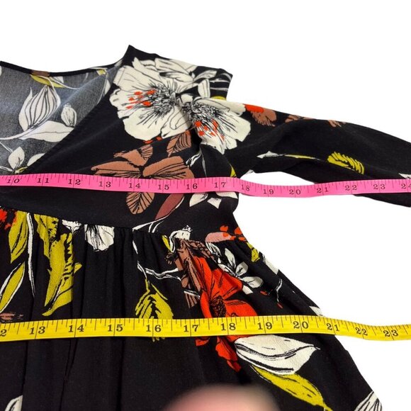 Free People Bella Floral Mini Tunic Dress Size Xsmall Boho Flare Sleeves - Picture 3 of 13